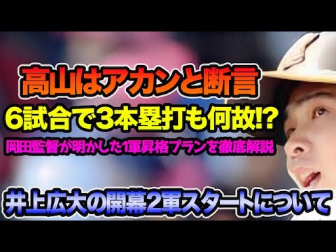 【高山はアカンと断言】井上広大が意地の大爆発も開幕2軍スタートが確定.. 岡田監督が明かした最新育成プランを徹底解説【阪神タイガース】
