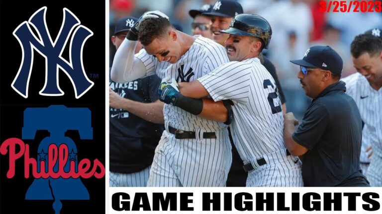 ニューヨーク ヤンキース vs フィラデルフィア フィリーズ ゲーム ハイライト |  MLB プレシーズン 2023 年 3 月 25 日