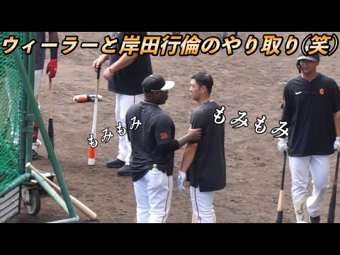 ウィーラーがお茶目で可愛いw 岸田行倫とのやり取り(笑)  読売ジャイアンツ沖縄キャンプ 2023/02/28