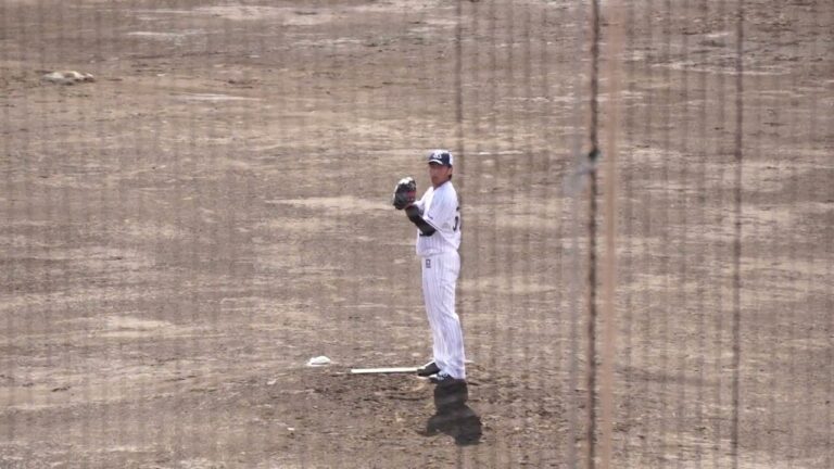 2023/2/19(日) 尾仲祐哉 レフトオーバーツーベースヒット 中継ぎ登板(7回表) vs 西川僚祐(千葉ロッテマリーンズ)