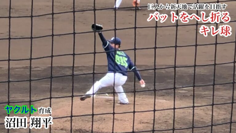 沼田翔平 (巨人→ヤクルト) キレのある球でバットをへし折る！新天地で活躍を目指す育成投手