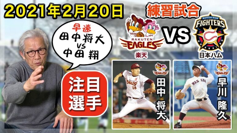 【春季キャンプ】谷沢健一キャンプリポート2月20日【練習試合 楽天vs日本ハム】【田中将大投手/早川隆久投手】