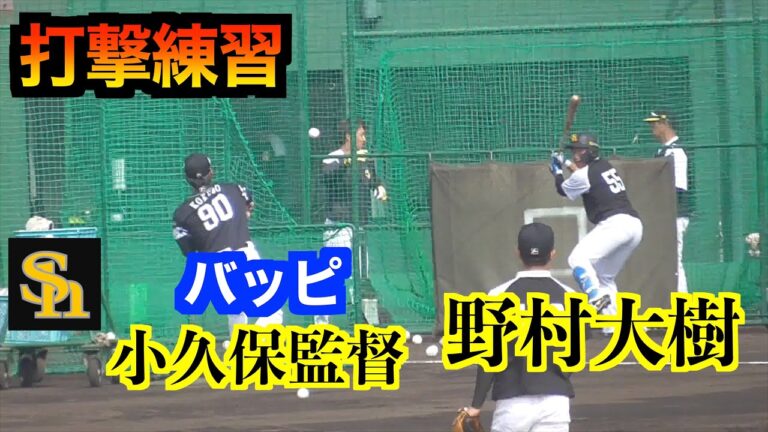 【バッピは小久保監督】野村大樹選手（福岡ソフトバンク）打撃練習！【２０２３教育リーグ】