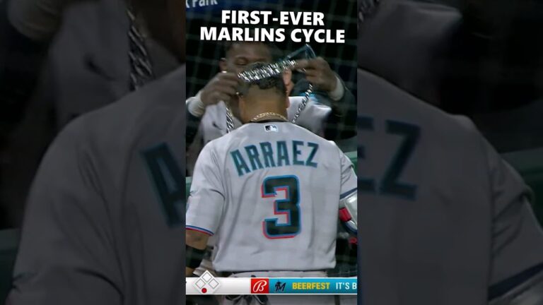 Luis Arraez hits for the FIRST-EVER Marlins cycle