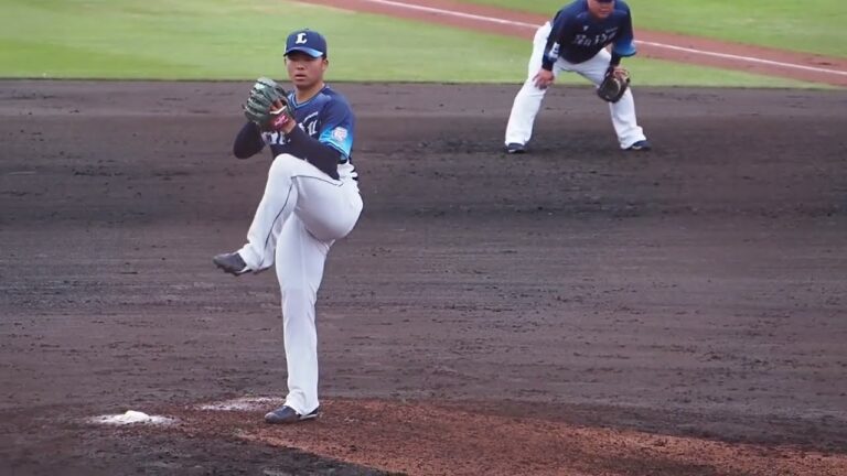 2023.04.08 北海道日本ハム-埼玉西武(鎌ヶ谷スタジアム) 豆田泰志 投球シーン