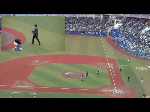 元千葉ロッテマリーンズ選手 大嶺祐太さん 始球式