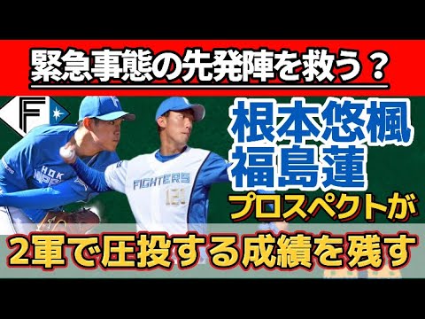 【緊急事態の日ハム先発陣に光！】高卒2年目『福島蓮』と高卒3年目『根本悠楓』が2軍で圧巻の投球！ポンセ・金村が負傷離脱し、上沢・伊藤が不調と苦しい先発事情…