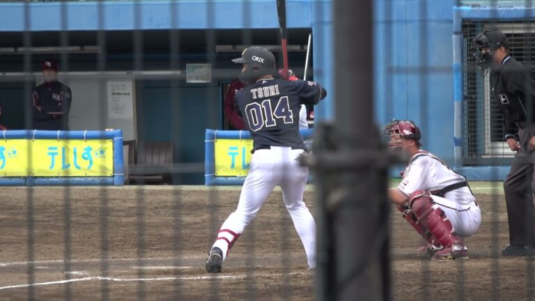 オリックスバファローズ 釣寿生選手 代打 第1打席 フォアボール 四球 2023/3/15 草薙球場 VS 東北楽天ゴールデンイーグルス