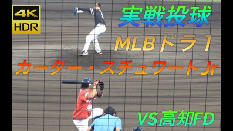 荒れた実戦投球！・・MLBドラ１ カーター・スチュワート選手！２回は圧巻の変化球の曲がり！【４K高画質】