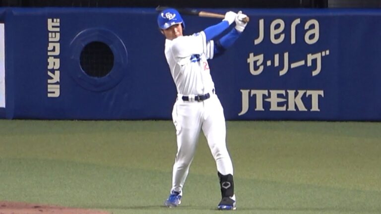 決勝点のきっかけとなった今季初打席の石垣の四球！ (2023/05/07)