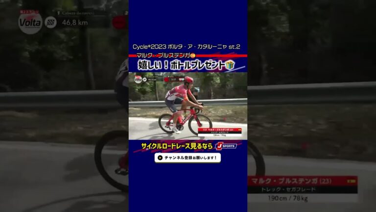 マルク・ブルステンガ 嬉しい！ボトルプレゼント【Cycle*2023 ボルタ・ア・カタルーニャ第2ステージ】