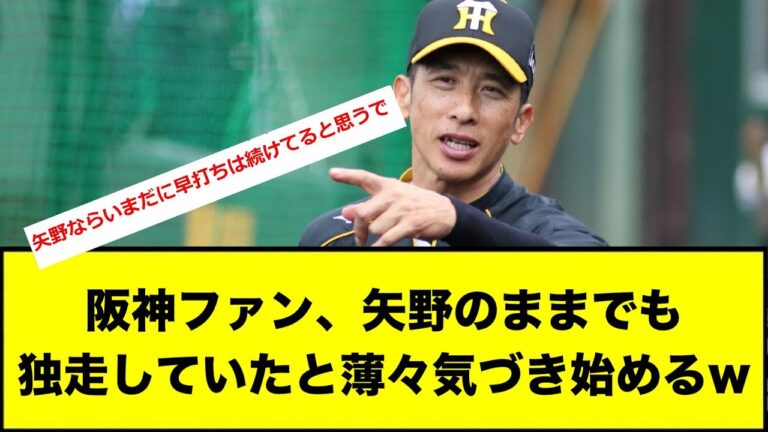 阪神ファン、矢野のままでも独走していたと薄々気づき始める…【2ch5ch】【なんJなんG反応】