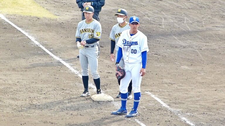 落合博満氏からの評価が高かった石岡諒太、片山雄哉、工藤隆人コーチ【中日ドラゴンズ 2022年3月25日 阪神タイガース プロ野球 2軍ファーム戦 ウエスタンリーグ ナゴヤ球場】
