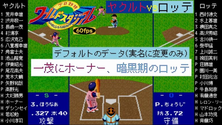 ヤクルトvsロッテ 1987【X68000/ワースタ】一茂,ホーナー,暗黒期ロッテ(デフォルトデータ)