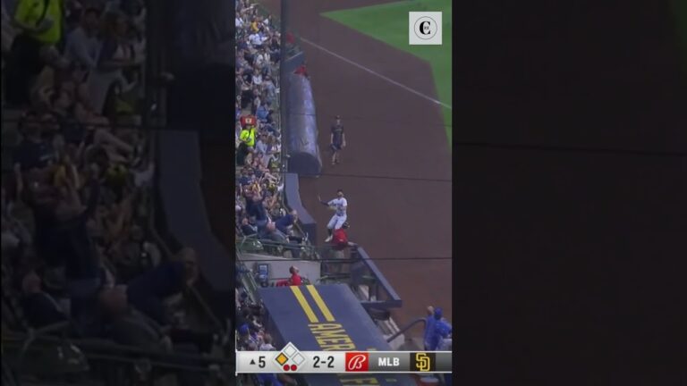 MLB / Brewers Owen Miller's IMPRESSIVE Catch at the Netting! NICE! #shorts #mlb #owenmiller #fyp