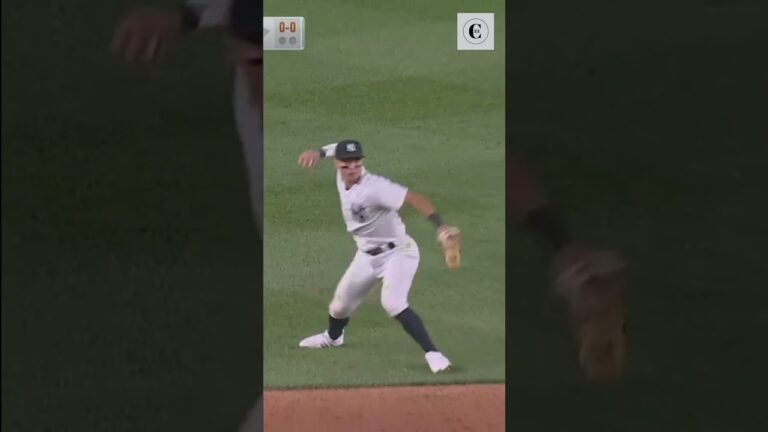 MLB / Yankees Anthony Volpe's DIVING STOP and throw to first vs Orioles! #shorts #mlb #anthonyvolpe