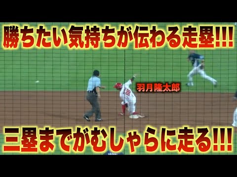 これぞ勝利への執念！代走出場の羽月隆太郎が一気に三塁へ駆け抜ける！#広島#カープ#埼玉#西武#ライオンズ
