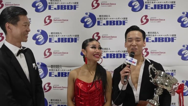 JAPAN INTERNATIONAL DANCING CHAMPIONSHIPS 2023 日本インター2023 アマチュアラテンアメリカン 海老原 拳人 ・ タカギ ルナ 組 優勝インタビュー