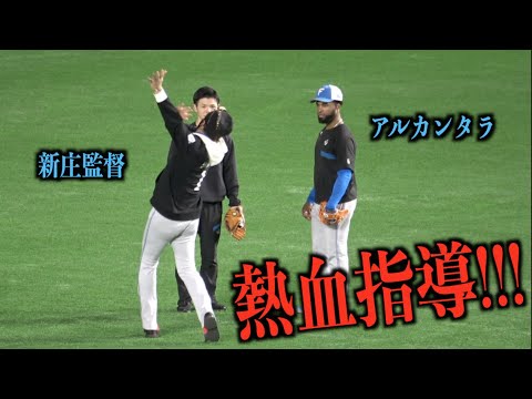 熱血指導！実演を交えながらアルカンタラに教える新庄監督【日本ハムファイターズ】
