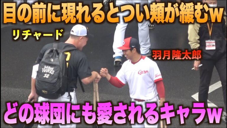 さすがみんな大好きキャラwリーグが違ってもソフトバンク選手に人気の羽月隆太郎w#広島#カープ#福岡#ソフトバンク#ホークス
