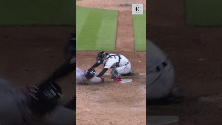 MLB / Tigers Andy Ibañez NAILS Braves runner at Home after review! #shorts #mlb