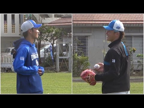 『秋田トーク』で盛り上がっていたっぽい砂田&吉田輝星 (2023/02/21)