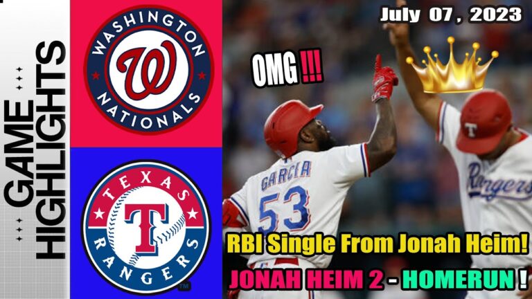 テキサス・レンジャーズ対ナショナルズ 2023年7月7日 TODAY |  MLB ハイライト 2023
