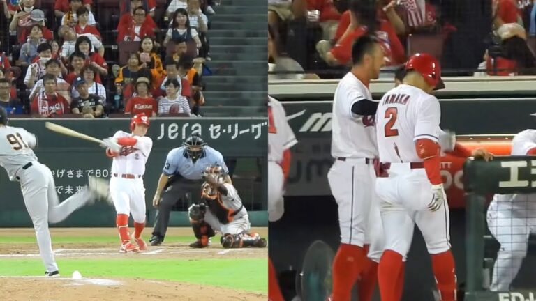 7裏、田中広輔がダメ押し弾！ライトスタンドへ２ランホームランを放ち歓喜の渦！広島7-2巨人2023年8月5日