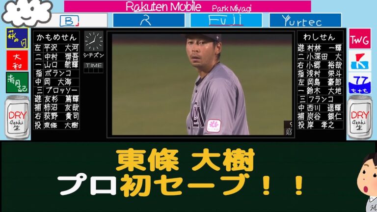 東條 大樹　完璧　プロ初セーブ！！【なんJまったり反応集】【なんJ】【2ch】【5ch】【ロッテ】【楽天】