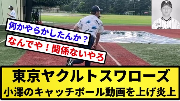 【まじで関係やいやろ！】東京ヤクルトスワローズ、小澤のキャッチボール動画を上げて炎上【反応集】【プロ野球反応集】【2chスレ】【5chスレ】