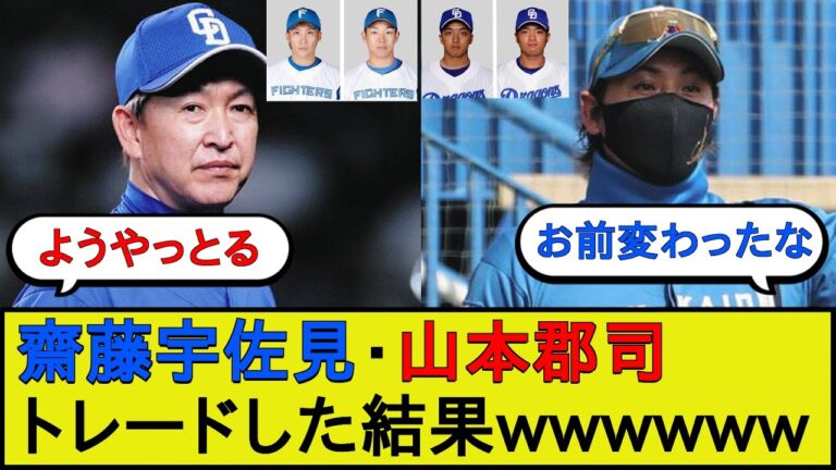 【名将】齋藤宇佐見・山本郡司をトレードした結果wwwww【中日ドラゴンズ・日本ハムファイターズ】【なんJ 2ch 5chプロ野球スレ】