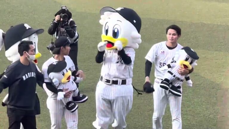 2023年4月5日マリーンズ対ファイターズ本日ヒーロー藤原恭大と中森俊介（ライトスタンドから）#zozoマリンスタジアム #千葉ロッテマリーンズ #プロ野球 #藤原恭大 #中森俊介