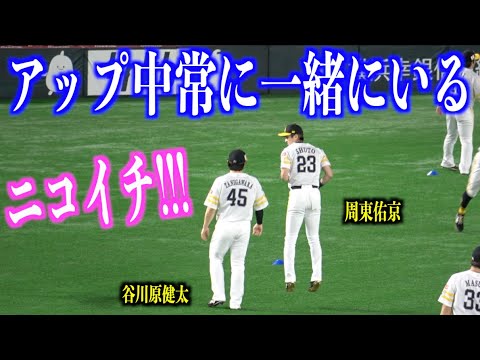 ニコイチ！アップ中常に一緒にいる周東佑京と谷川原健太【福岡ソフトバンクホークス】