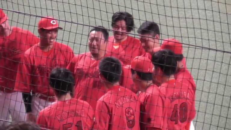 38歳のお誕生日を迎えた松山竜平さん！円陣でナインから祝福される！2023年9月18日