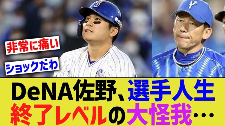 DeNA佐野、選手人生終了レベルの大怪我をしていた…【なんJ なんG野球反応】【2ch 5ch】