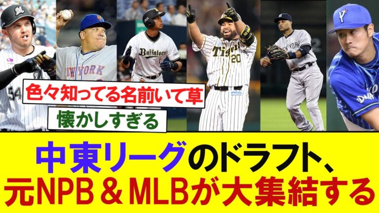 中東リーグのドラフト、元NPB＆MLBが大集結するwwwwww　【プロ野球反応】