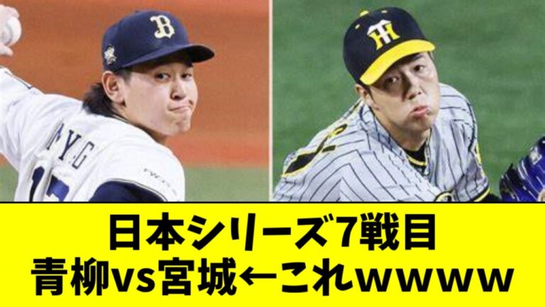 日本シリーズ７戦目、青柳vs宮城←これｗｗｗｗ【2ch なんJ反応】