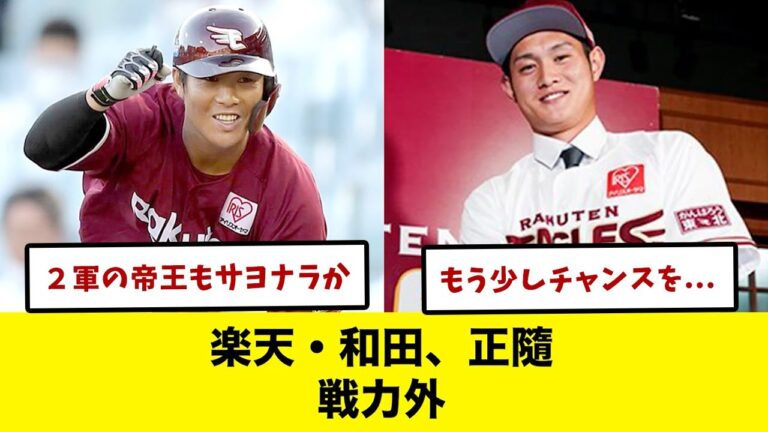 楽天・和田恋、正隨優弥に戦力外通告