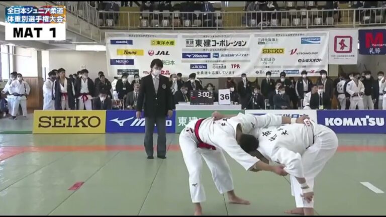2021 全日本ジュニア柔道体重別選手権【男子73kg級 準決勝①】田中（国士舘大2年）対竹市（大牟田高2年）