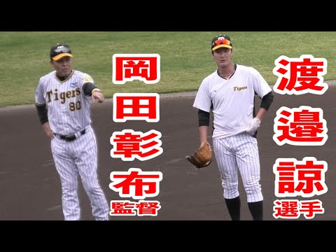 【監督忙しすぎ】サブグラウンドで特守中の渡邉諒選手を見つめる岡田彰布監督！2023/11/12