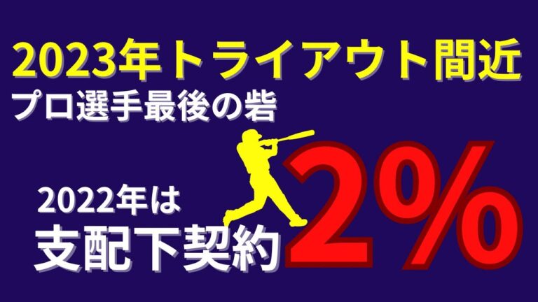 2023年トライアウト間近！支配下契約率2%の狭き門