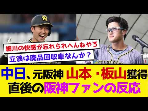 【再生工場や】中日、元阪神山本・板山を獲得直後の阪神ファンの反応 #阪神タイガース #板山祐太郎 #山本泰寛 #中日ドラゴンズ #中島宏之 #上林誠知