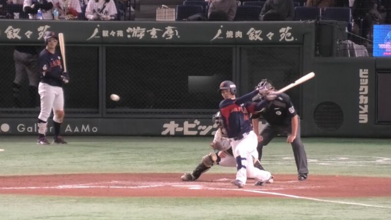 -2023.11.18-【アジチャン】７回表 石橋康太 三遊間をキレイに破るタイムリーヒット 8点目 侍ジャパン（vsオーストラリア）