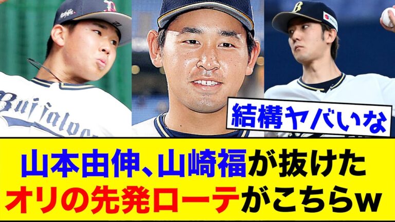 山本由伸と山崎福也が抜けたオリの先発ローテがこちらwww【なんJ反応集】