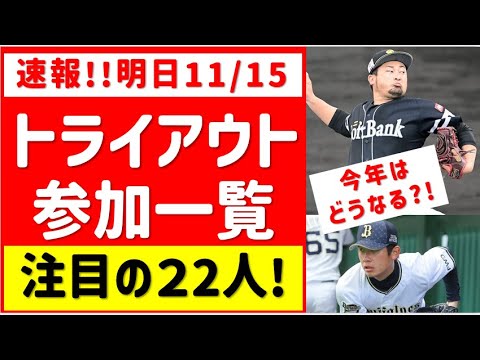 【超速報】山川FAですが明日トライアウトはこの選手を獲れ！！参加者一覧まとめ2023【中日ドラゴンズ】プロ野球NPB