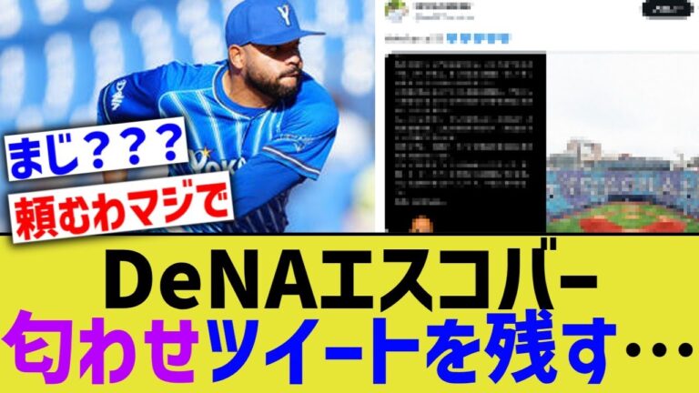DeNAエスコバー、匂わせツイートで進路を示す…【なんJ なんG野球反応】【2ch 5ch】