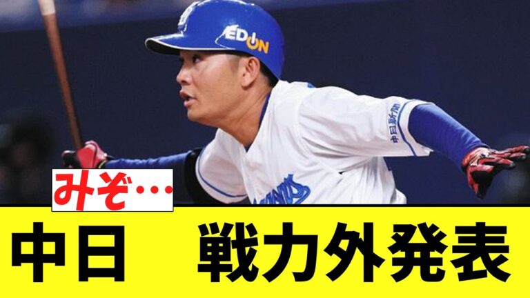 中日　戦力外発表【2chなんｊ】