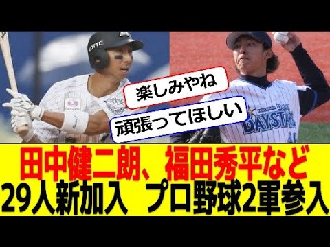 田中健二朗、福田秀平など29人新加入　プロ野球2軍参入 #なんｊ #プロ野球 #ゴリラベースボール