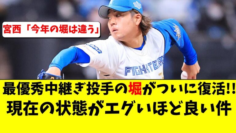 【日ハム】堀瑞輝がついに大復活！宮西が興味深いコメント