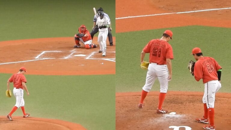 チェンジと思いマウンドを降りかけるもボール判定！その後タイムリーを打たれ、感情が高ぶる中崎翔太 広島カープ2023年5月30日